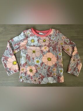 GAP Girls' Pink Floral Long Sleeve Rashguard Sz 4T Toddler Beach Cruise Pool